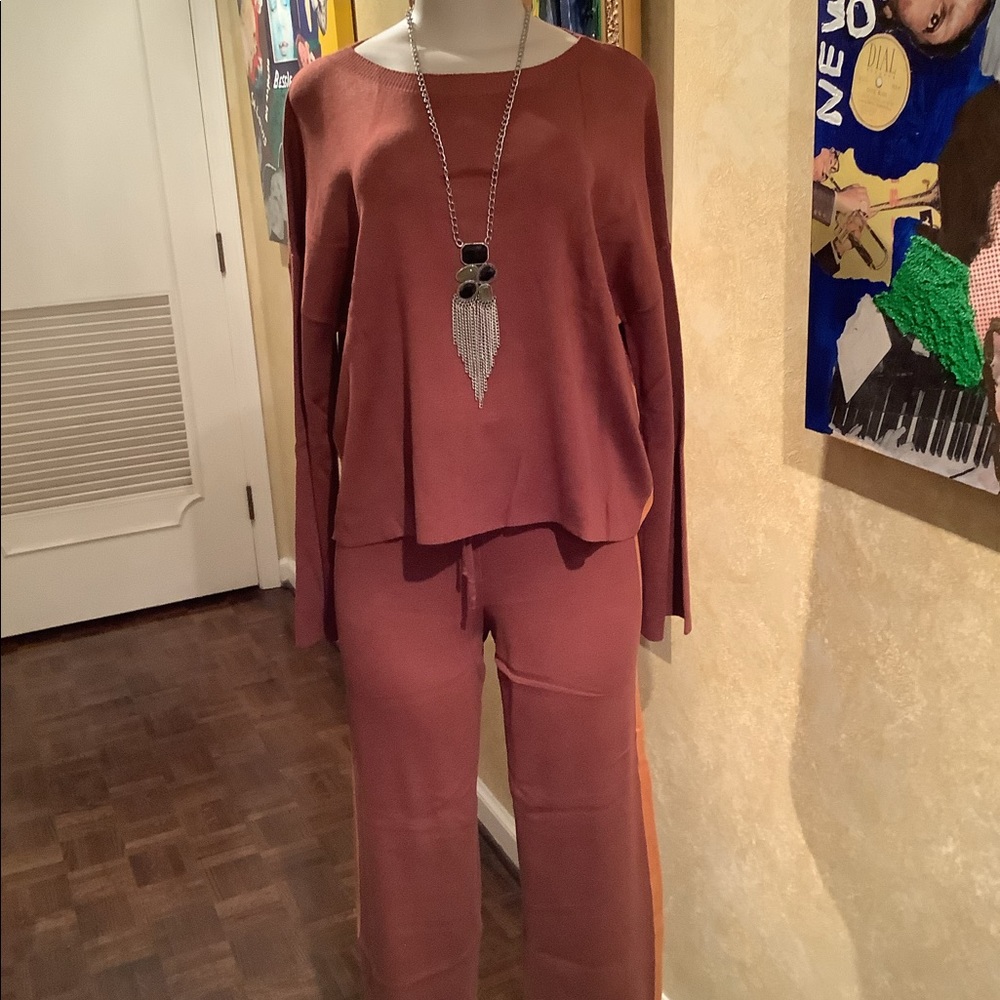 Crescent Rust Ankle & Cropped Pants and Top Set
